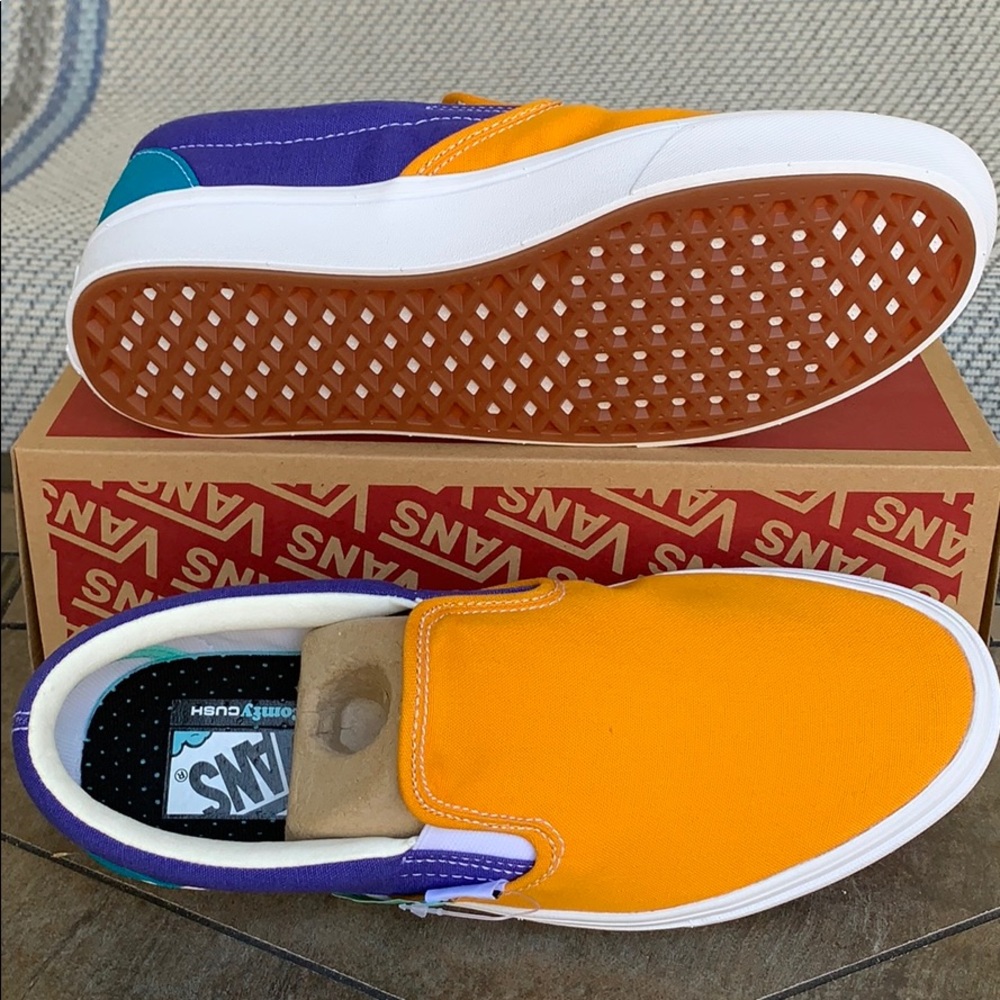 VANS COMFYCUSH SLIP ON MULTI BLOCK MULTI/TRWHT WMN - Picture 4 of 16